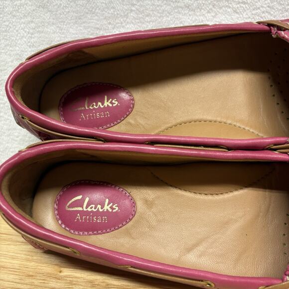 Clarks Dunbar Racer Driving Loafers Moccasin Slip On Shoes Fuchsia Pink Size 8.5 - Picture 9 of 13